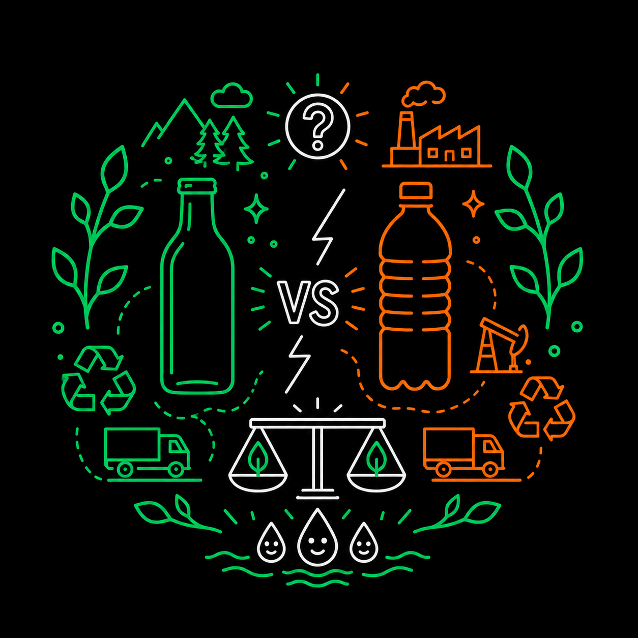 Glasflasche vs. Plastikflasche
